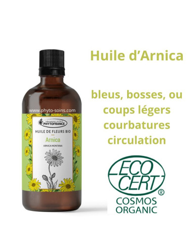 Huile solarisée d'Arnica 100ml – Bio & 100 % naturelle - Phytofrance