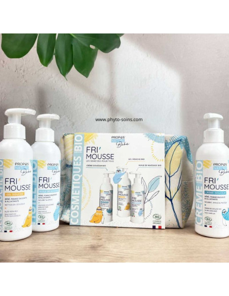 Trousse de 3 soins fri'mousse pour bébé: gel douche, crème de soin et huile de massage - Phyto-soins