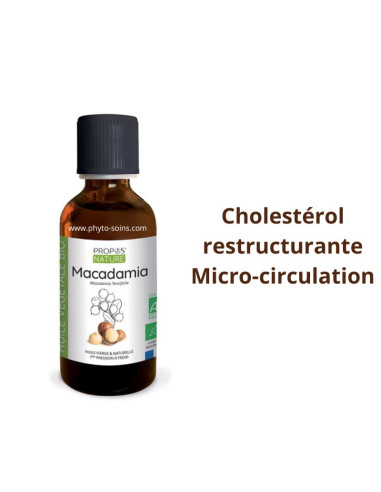 Huile Végétale de Macadamia BIO cosmos organic- 50ml - Propos nature