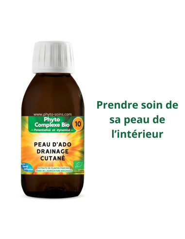 Phyto-complexe BIO n°10 Peau d'ado et drainage cutané - Phytofrance par phyto-soins.com
