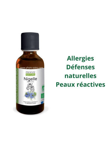 Huile Végétale de Nigelle BIO cosmos organic 50ml - Propos nature par phyto-soins.com