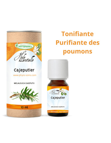 Huile essentielle de Cajeput BIO, pure et naturelle phytofrance par phyto-soins.com