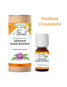 Huile essentielle de Géranium Rosat Bourbon BIO pure et naturelle - Phytofrance par phyto-soins.com