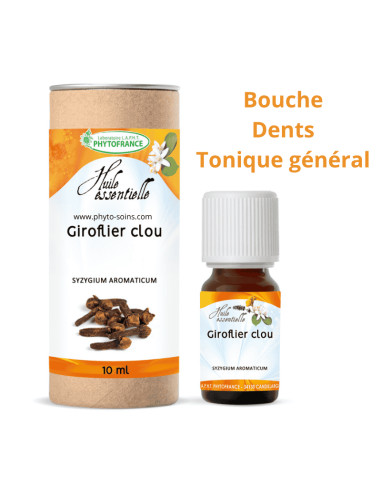 Huile essentielle de Girofle BIO (clous), pure et naturelle - phytofrance par phyto-soins.com