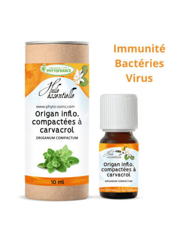 Huile essentielle d'Origan à inflorescences compactes BIO, pure et naturelle Phytofrance par phyto-soins.com