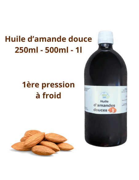 Huile d'amande douce 1ère pression à froid grand conditionnement - Phyto-soins