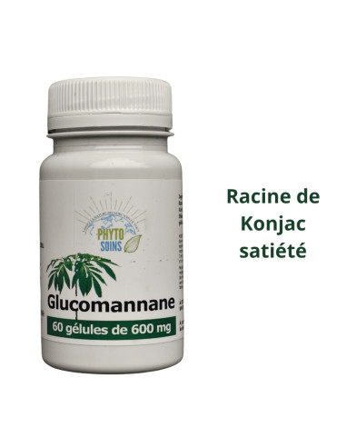 Gélules Glucomannane (racine de Konjac)- Poids et cholestérol - Phyto-soins