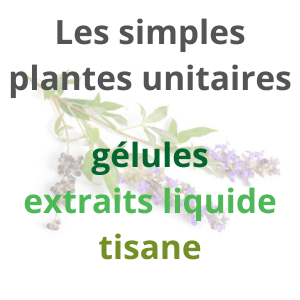 Plantes unitaires en gélules, extraits liquides, tisanes